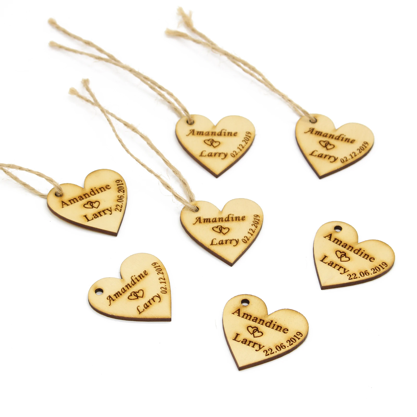 100 шт Персонализированные Выгравированные свадебные деревянные вина Шарм