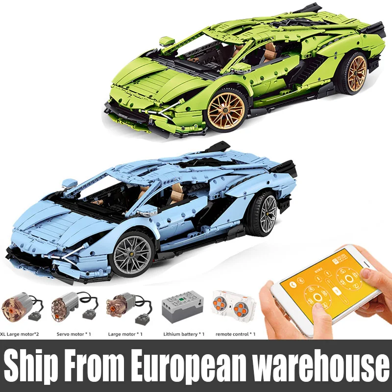 Автомобиль Mold King 13057 совместимый с 42115 Lamborghinis Sian FKP 37 мотор модель автомобиля
