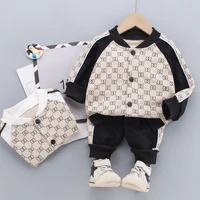spring boy clothing set new casual fashion cartoon cotton coat pant 2pc children baby toddler kids sports outfits 0 5 years