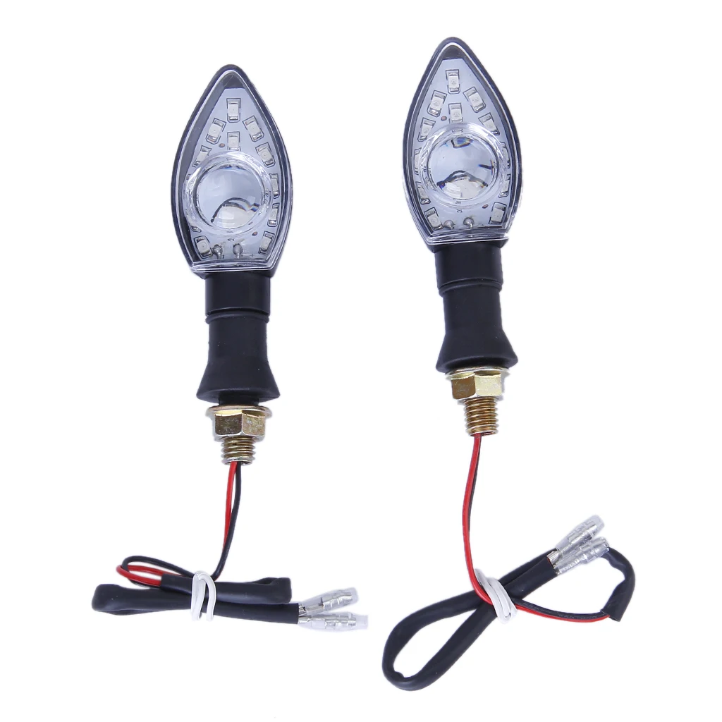 

2x 12-Led Optical Lens Bulbs Motorbike Motorcycle Turn Signal Indicator Light Lamp