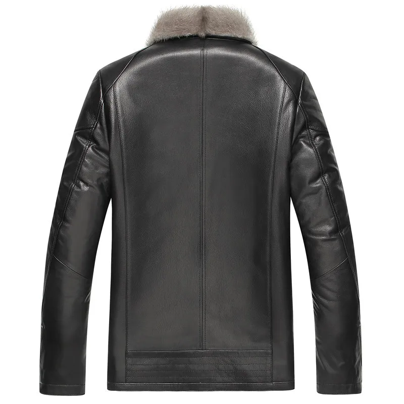 

Genuine Natural Mink Fur Coat Winter Jacket Men Luxury Cow Leather Jackets Chaqueta LSY069068 MY1444