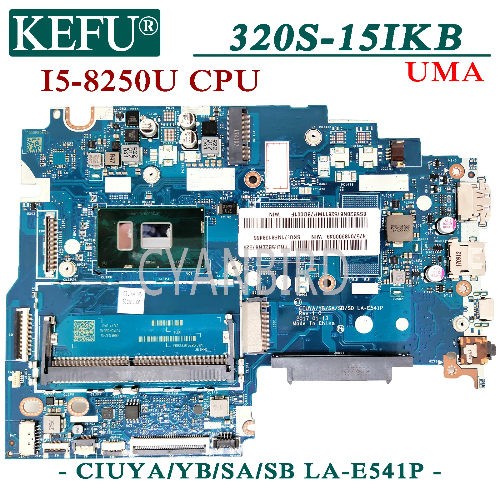 

KEFU LA-E541P оригинальная материнская плата для Lenovo Ideapad 320S-15IKB