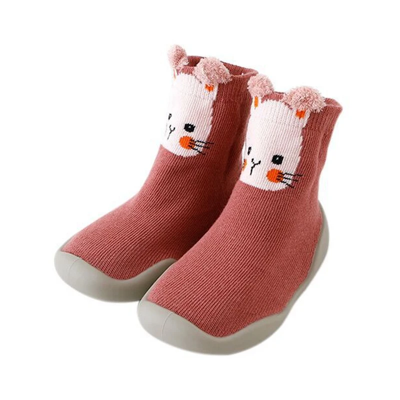 Детские носки обувь с резиновой подошвой детские осень-зима полу для девочек и