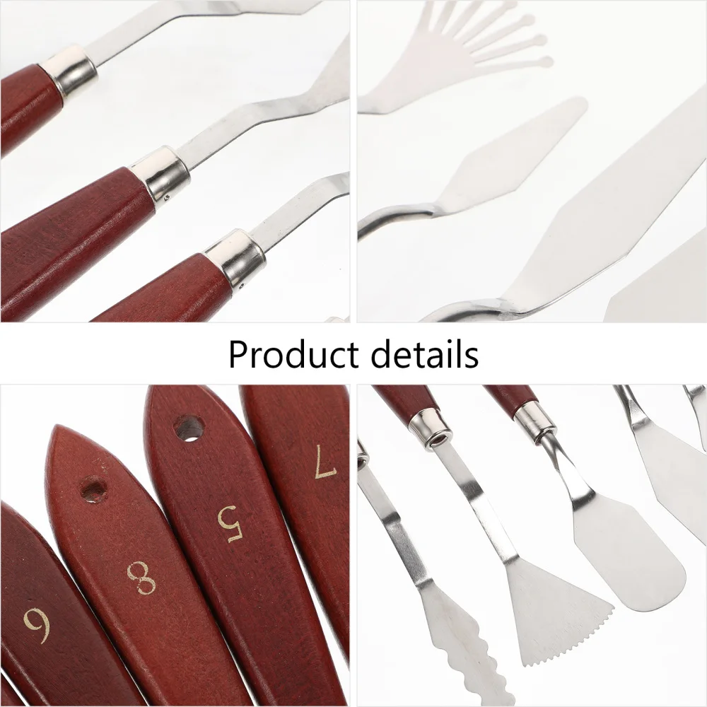 

14pcs Art Oil Painting Spatulas Stainless Steel Color Mixing Tools for Painting