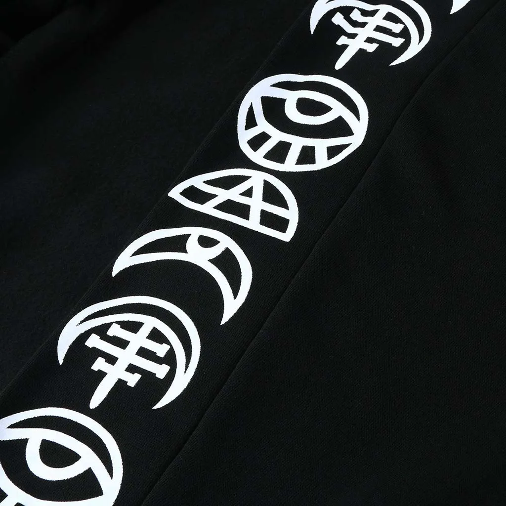 Female Jacket Hot print cardigan Black Long Sleeve Punk Moon Print Hooded Cardigan Coat Plus Size for Women cosplay 9.3 | Женская одежда