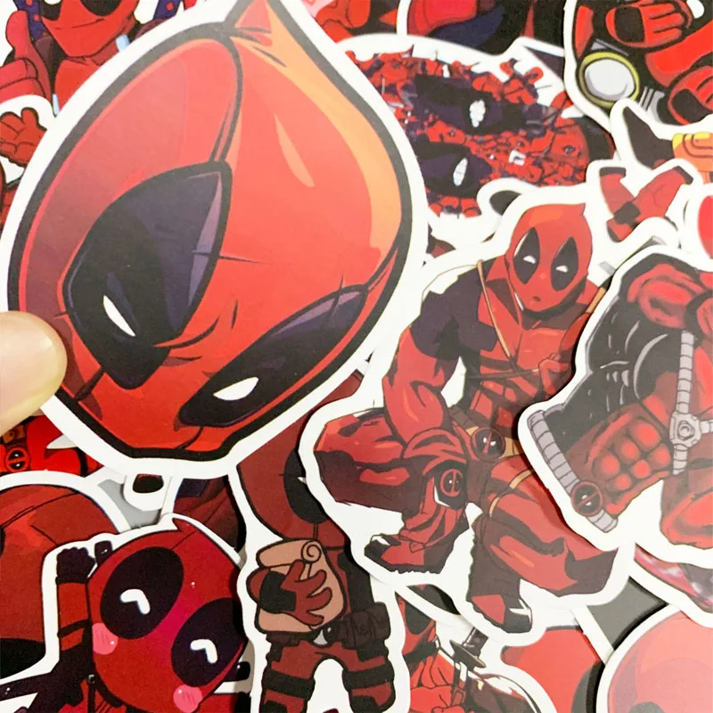10/35 шт. Marvel Мстители наклейки Deadpool Disney Детские стикеры игрушки крутая гитара