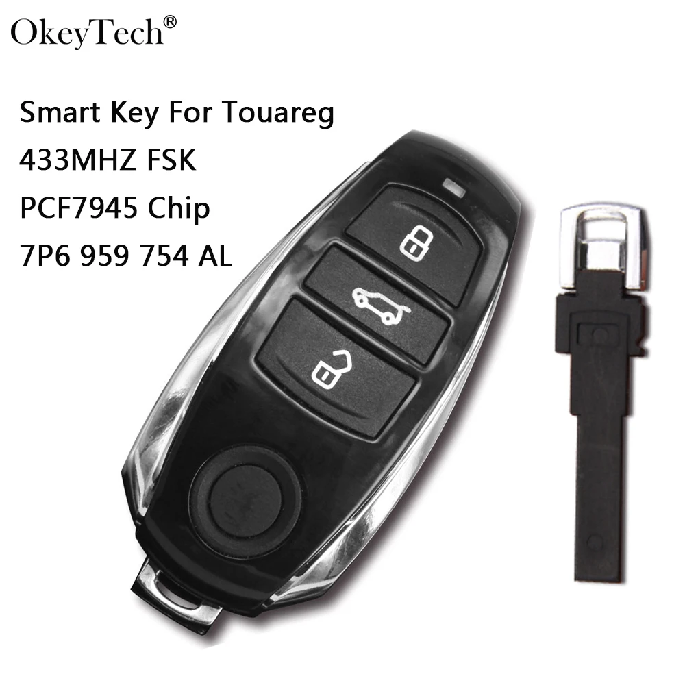 Okeytech умный дистанционный ключ с 3 кнопками для Volkswagen T ouareg 2011 2014 автомобильные