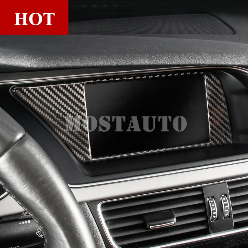 

Центральная консоль из углеродного волокна для Audi A5 S5, крышка GPS-навигации, отделка 2008-2016, автомобильные аксессуары, внутренний Декор автомо...