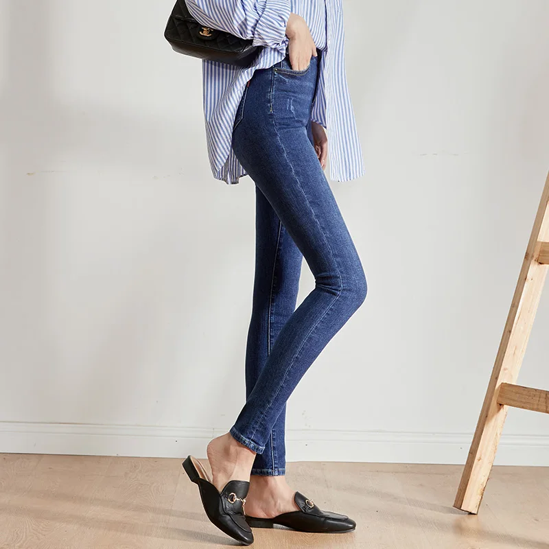 Женские облегающие эластичные джинсы LEIJIJEANS, классические повседневные брюки с высокой посадкой, новая модель 9208 большого размера на осень