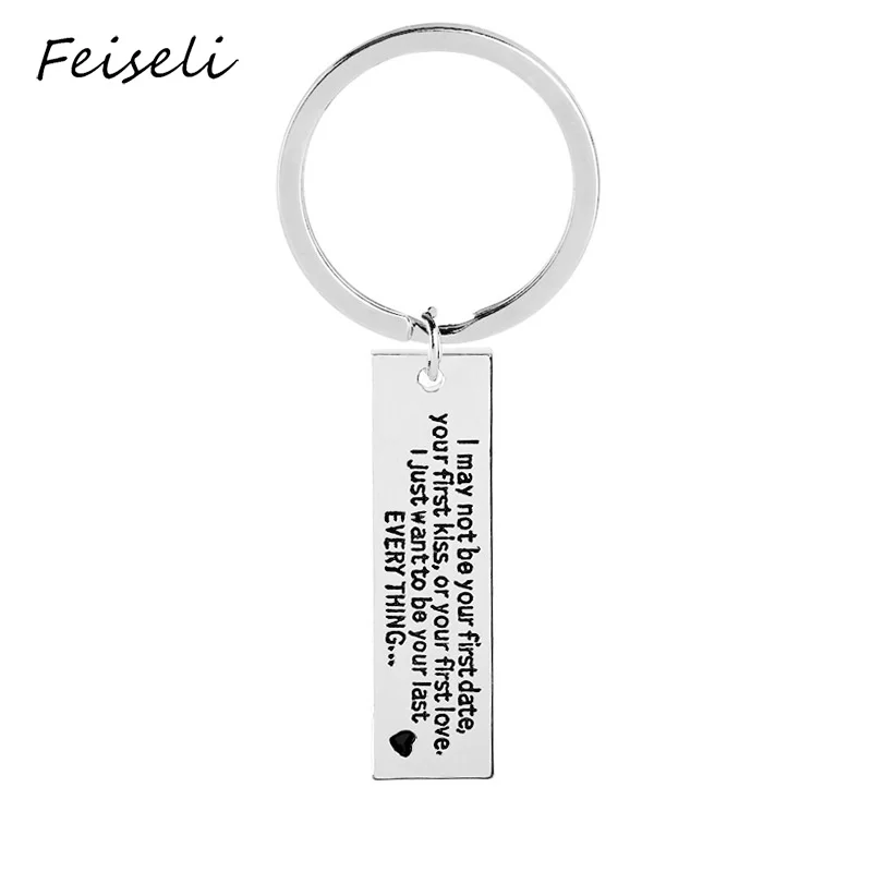 Feiseli классический дизайн брелок с надписями я не могу быть вашим первым датой