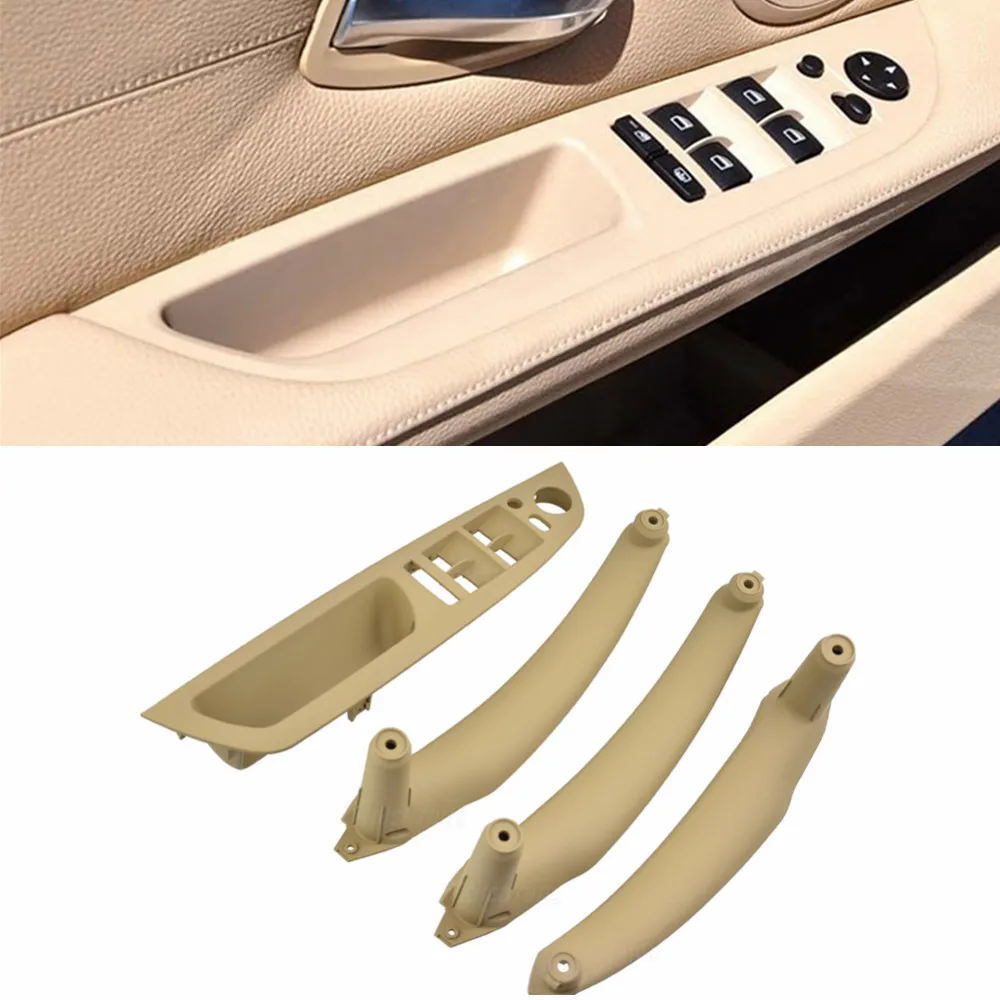 

Комплект подлокотников для BMW E70 E71 X5 X6, накладка на переднее сиденье автомобиля, ручка для межкомнатной двери, задняя панель, бежевый и черны...