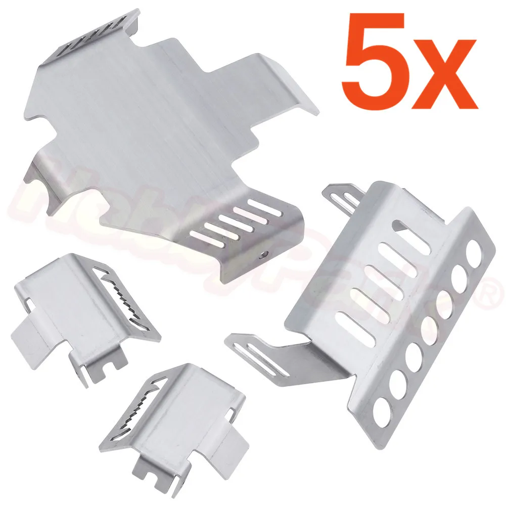 

5Sets TRX4 Stainless Steel Front & Rear Axle Protective Guard Skid Plate Bumper Chassis Guard for Traxxas TRX-4 1/10 RC Crawler