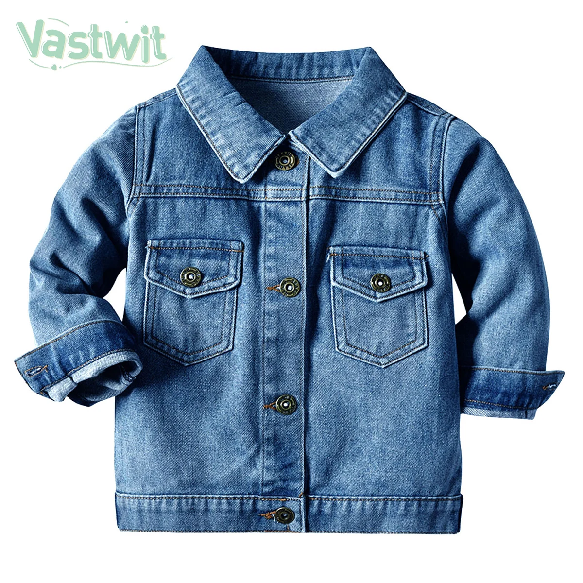 

Джинсовая куртка для мальчиков и девочек, повседневная голубая куртка из денима, ковбойская верхняя одежда для детей 1-4 лет, весна-осень 2021