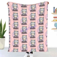 anime girl cute cat face helmet throw blanket sheets on the bed blankets on the sofa decorative lattice bedspreads happy nap for
