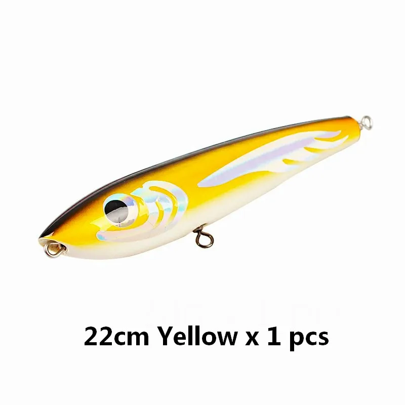 Yellow 22 см, 125 г, деревянная приманка-Троллинг для ловли рыбы, искусственная приманка-Троллинг для морской рыбалки - Цвет: Yellow