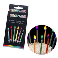 birthday party supplies wedding cake candles safe flames dessert decoration colorful flame multicolor candle