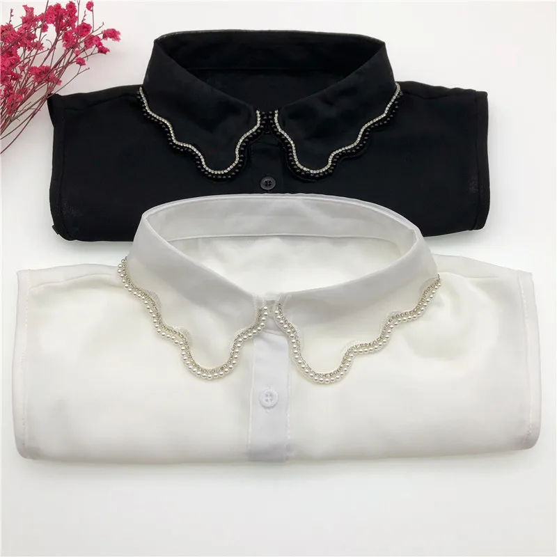 Linbaiway 2021 рубашка с бусинами ручной работы искусственный воротник для женщин