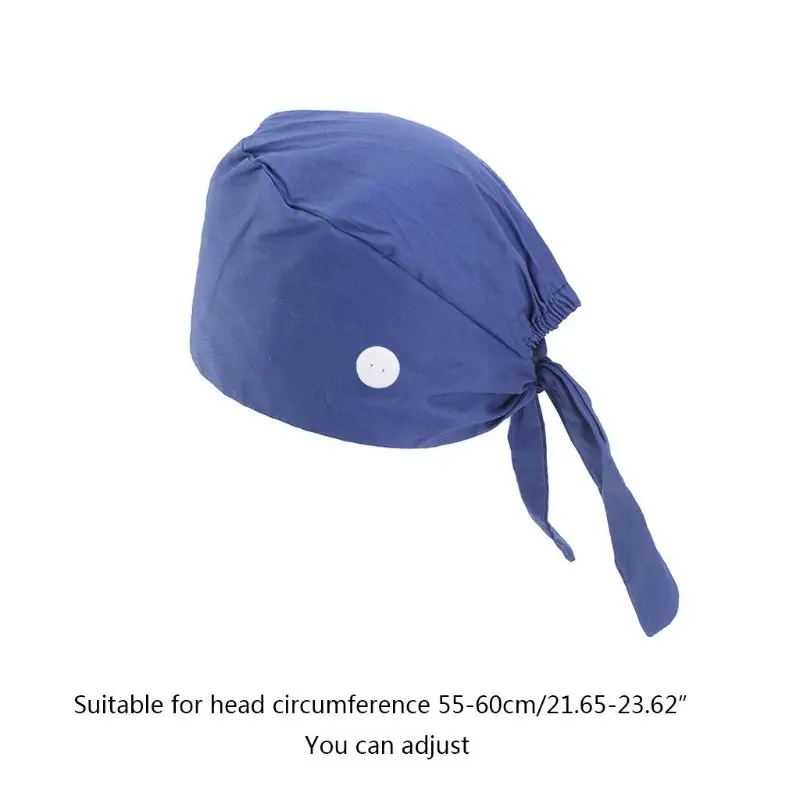 

Working Scrub Cap Button Sweatband Star Paisley Floral Tie Back Bouffant Hat