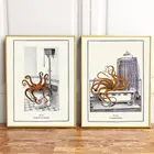 Настенные постеры Surreal с изображением осьминога в готическом стиле