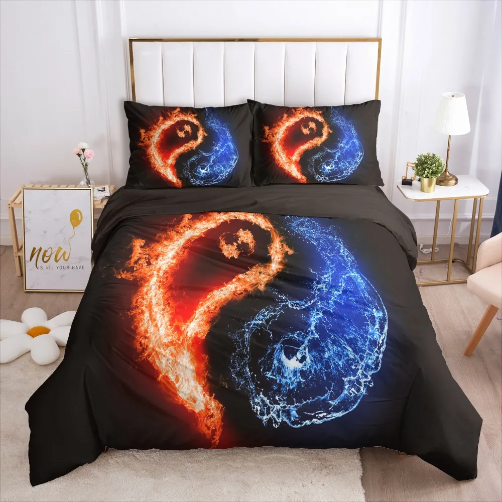 

3D Custom Bedding Sets Duvet Quilt Cover Set Comforter Bed Linens Pillowcases King Queen Full Double Size Tai Chi Design