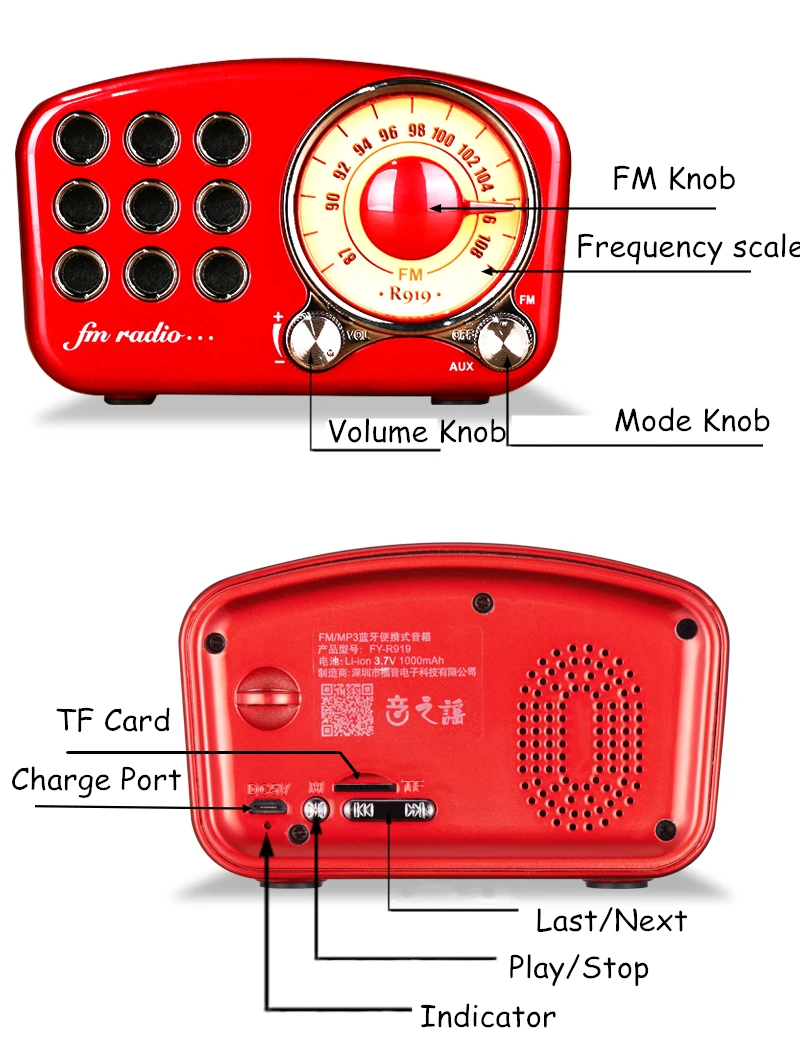 Laiyiqi ретро-дизайн Φ Bluetooth 4 2 текстура FM-радио портативный карманный для пожилых