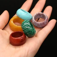 4pcs natural stone rings charm malachite jewelry trendy gift for women party jewelry gift rings 12mm inner diameter 1820mm