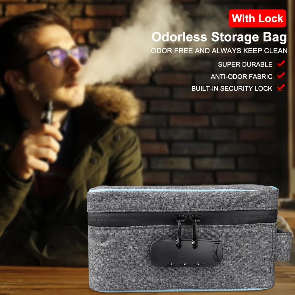 

Portable medicinal lock box, deodorant bag, travel storage box, 5-layer activated carbon material, waterproof storage bag
