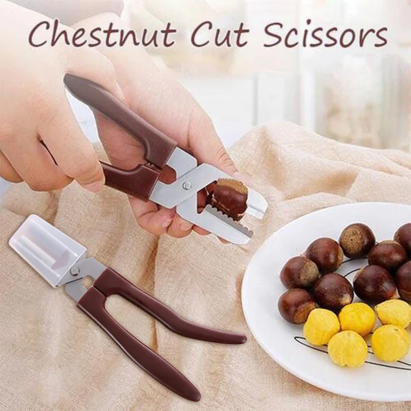 High Chestnut Cut Scissors Portable Stainless Steel Walnuts Nuts Opener Clip with Spring LG66 | Дом и сад