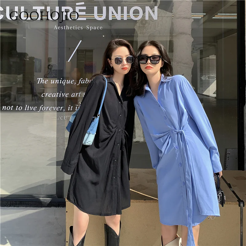 

GOOHOJIO 2021 Spring and Autumn Temperament Dresses Women Long Sleeve Chic Dress for Women Casual Fashionable Women Shirt Dress