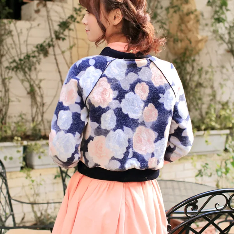

Japan winter Cotton-padded knitted brushed jacket