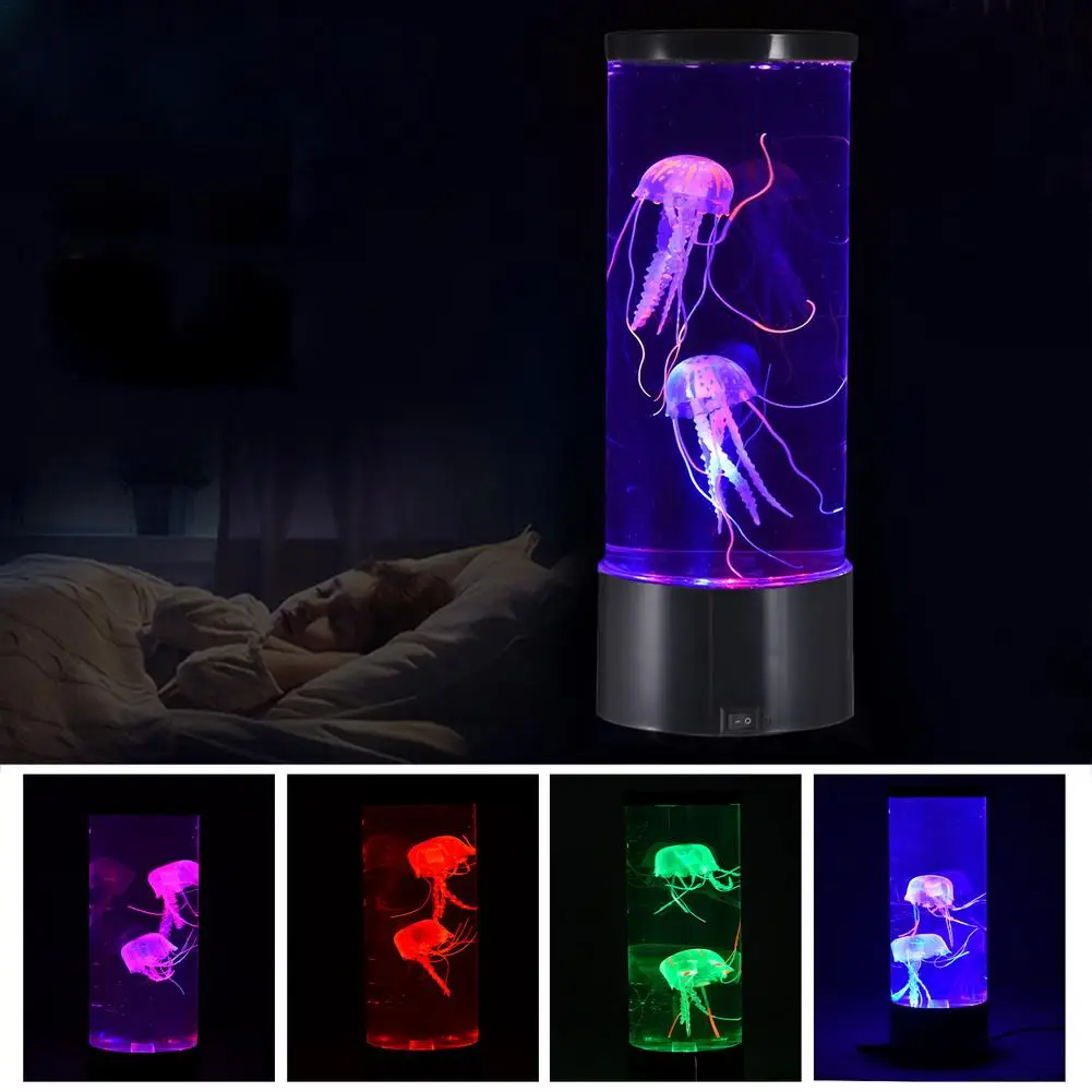 

Светодиодный ная Лавовая Лампа в виде медузы, цветной яркий прикроватный ночник для спальни, меняющий цвет, светодиодная Лавовая Лампа для ...