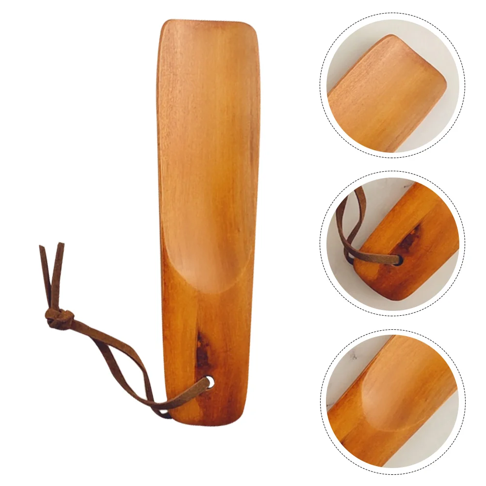 

2pcs Smooth Wooden Shoehorns Shoe Lifters Shoehorns Shoes Lifting Tools