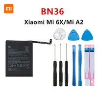 Xiao 100  Orginal BN36 3010mAh Battery For Xiaomi Mi6X MiA2 BN36 High Quality Phone Replacement Batteries  Tools