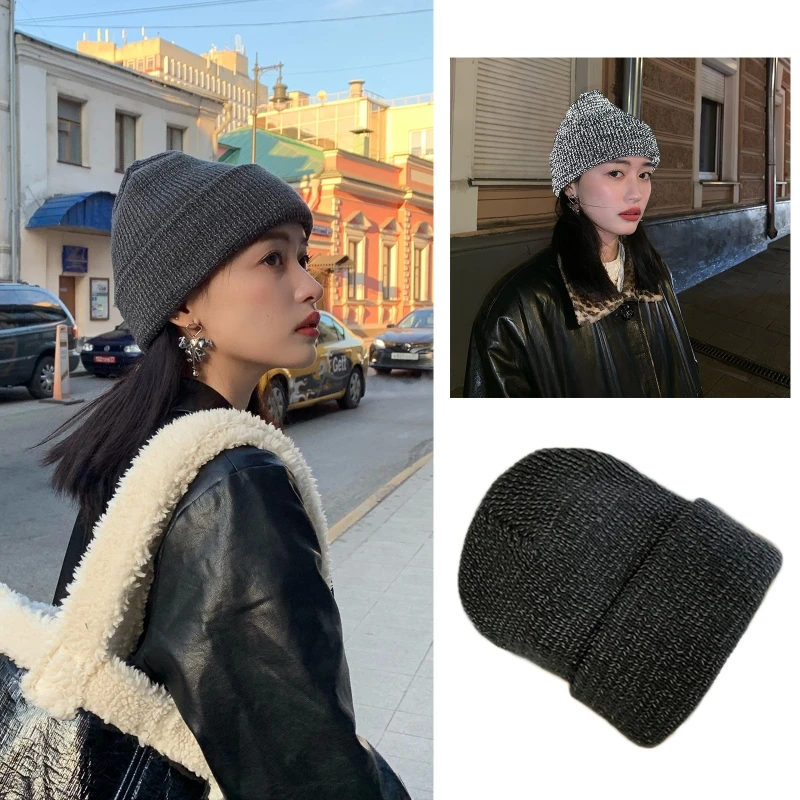 

Unisex Reflective Knitted Beanie Hat Winter Warm Night Running Cycling High Visibility Safety Hip Hop Cuffed Skull Cap