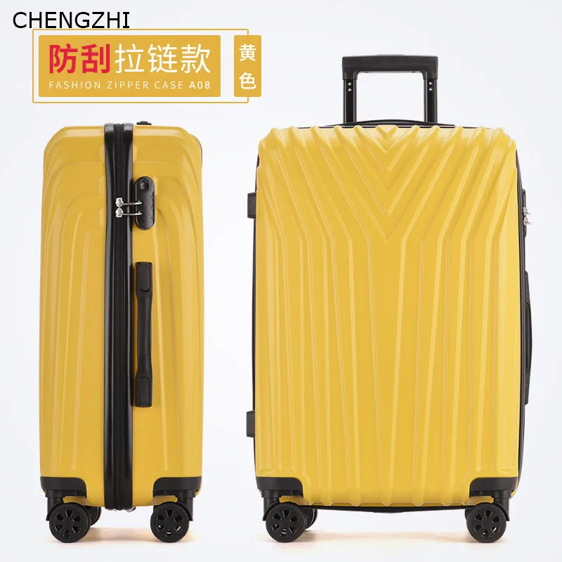 Чемодан на колесиках CHENGZHI с алюминиевой рамой/молнией 20 22 24 26 29 дюймов ретро