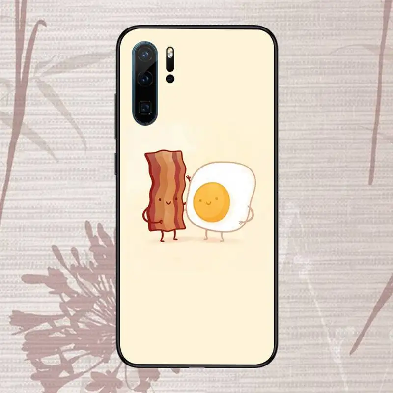 

Bacon And Egg Milk Cookie Phone Case For Huawei honor Mate P 9 10 20 30 40 Pro 10i 7 8 a x Lite nova 5t