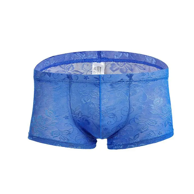 5PC Sexy Men Underwear Boxers Transparent Men's Trunk Mesh Breathable Men Mesh Lace See Through Lingerie Sexy Boxer Shorts