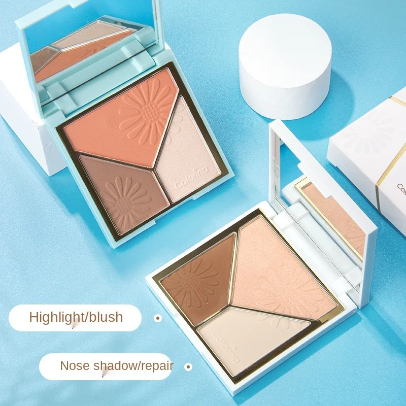 

Make-up Three-color Trimming Plate To Modify Contour Highlight Powder Foundation Shadow Nose Shadow Nose Silhouette One Plate
