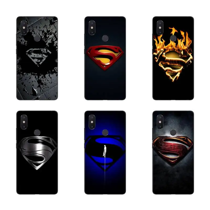 

Boy Supermans Phone Case For Xiaomi Mi 5 6 A2 A2lite A1 9 9SE 8Lite 8explorer Pocophone F1 Black Soft TPU Cove Fundas