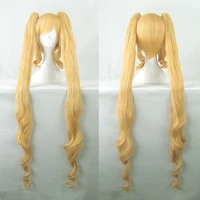 rozen maiden shin ku cosplay wigs high temperature fiber synthetic hair golden long curly hair with free wig cap