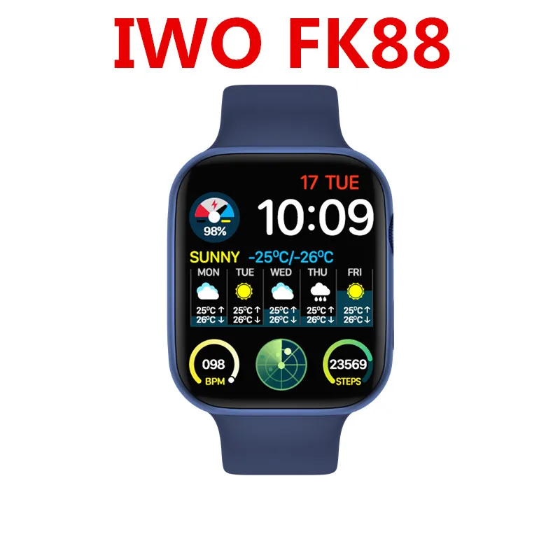 Оригинальные Смарт часы FK88 синей версии для мужчин 44 мм 1 78 дюйма HD экран GPS позиция Bluetooth пульсометр