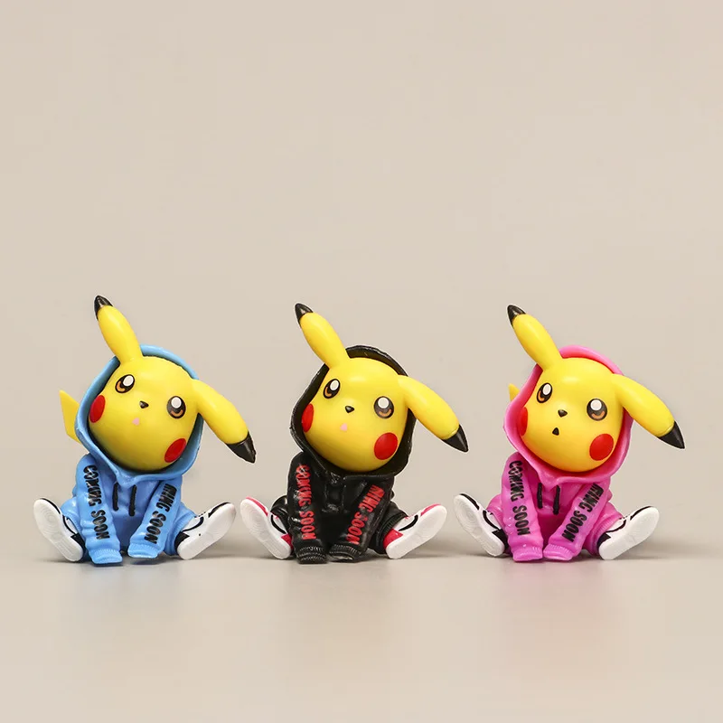 

6cm Japan Cartoon Yellow Mouse Figure Design Doll Wholesale PVC Toy Children 2021 Action Cute Christmas Gift Colorful Clothes