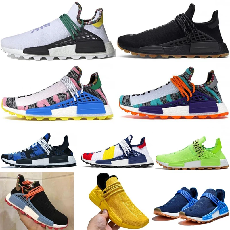 

Humans Running Shoes Men Women Olive Triple Black Blue Yellow Red White Sports Outdoor Sneakers Footwear Runner Trainer US5-12.5