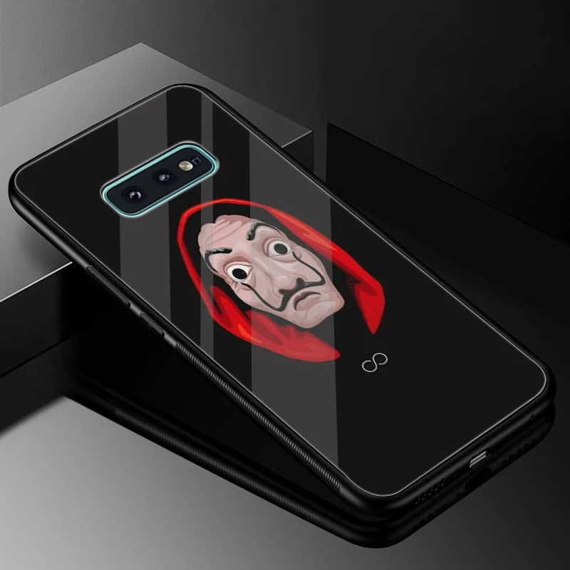 La Casa De Papel Tempered Glass Case Mirror For Samsung Galaxy A10 A20 A30 A40 A50 A60 A70 S7 Edge S8 S9 Plus Note 8 9 S10 Cover |