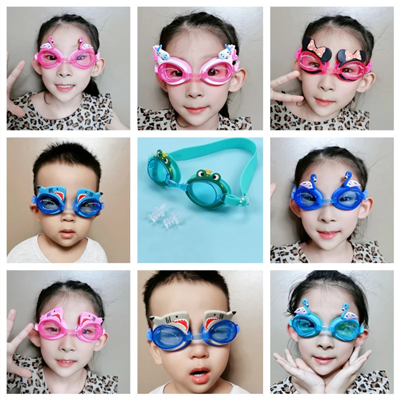 1 шт. силиконовые Милые Мультяшные очки для плавания sainв противотуманные