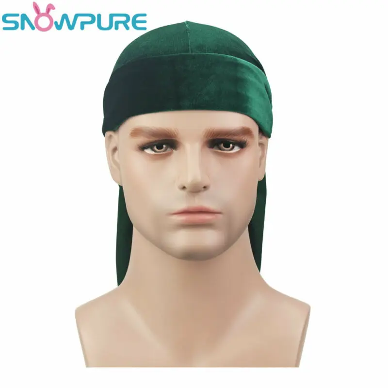 Мужская атласная повязка на голову Durags шелковистая бандана тюрбан с пиратской