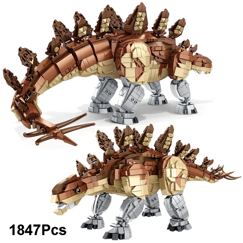 

Jurassic Dinosaur World 1847Pcs Stegosaurus Model Building Blocks Big Dino Bricks Educational DIY Toys For Children Adult Gift