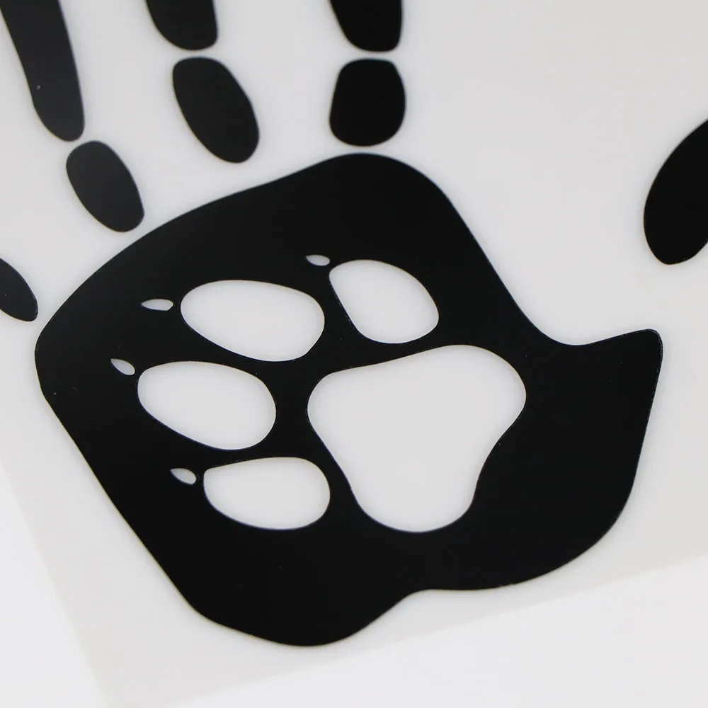 

YOJA 15.1X18.1CM Palm And Animal Paw Prints Pattern Vinyl Decals Creative Car Sticker ZT4-0227