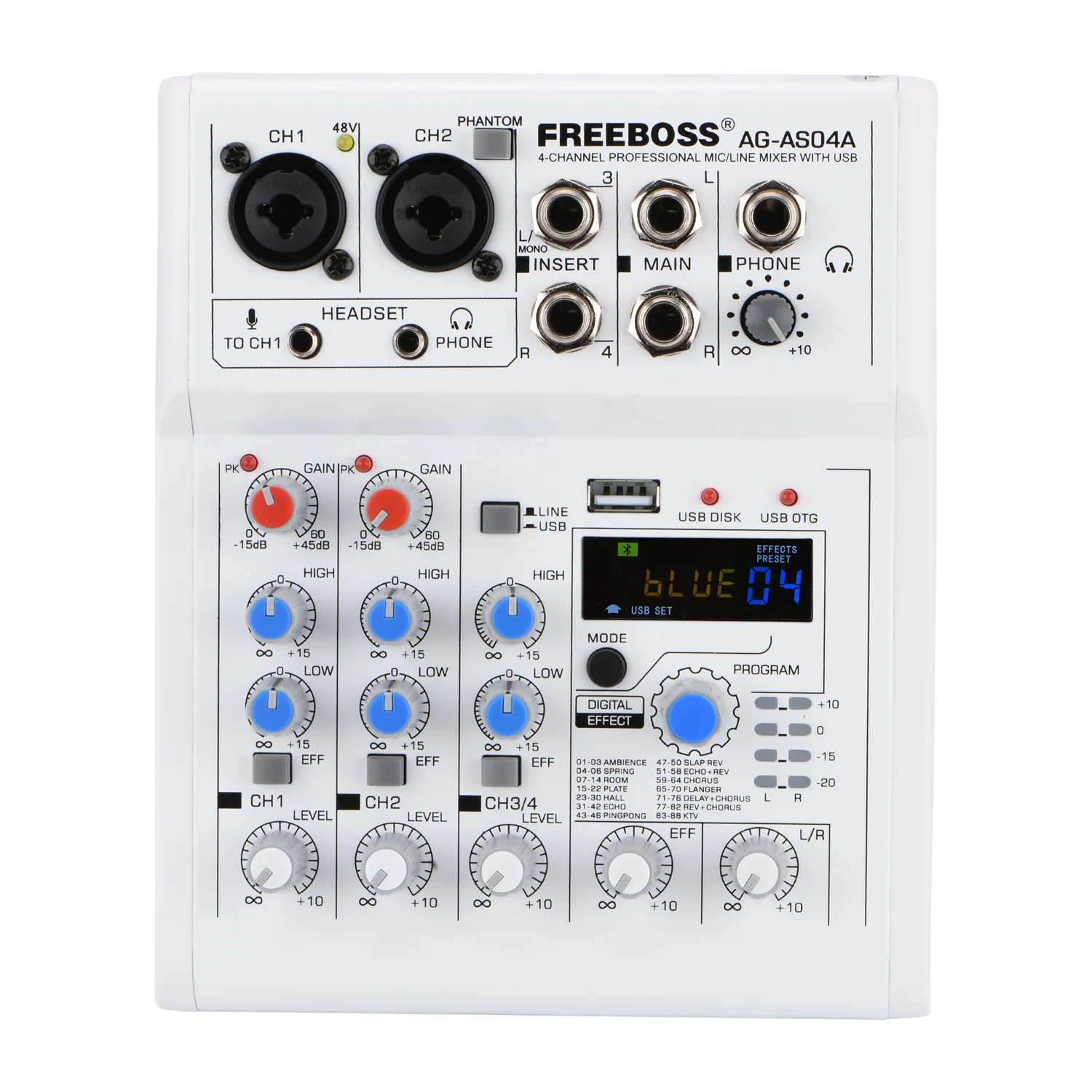 FREEBOSS AG AS04A 4 канальный DC 5V Bluetooth для мобильных телефонов компьютеров и USB