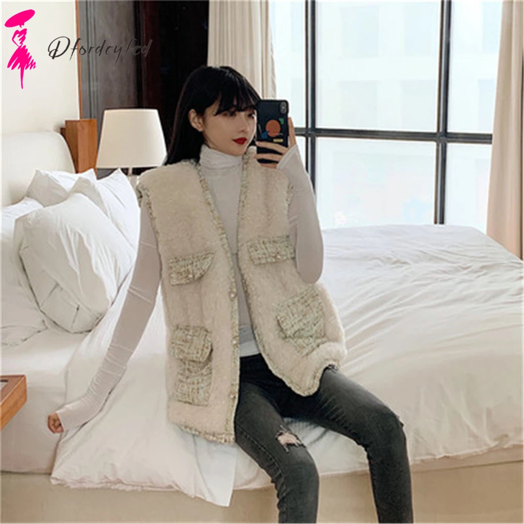 

2021 New Autumn Fur Coat Women Clothes High Quality New Slim Lamb Hair Lazy Fashion Loose Fur Vest Z564